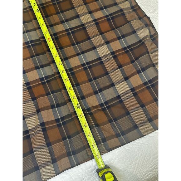 Perfect for Fall Vintage ARROW Sport Men's Large Brown Plaid Shirt - Picture 7 of 9